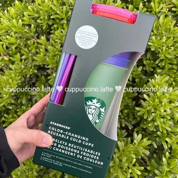 🌈NEW SET✨Starbucks 2022 Summer Neon Hot Cups & Sunlight Activated Cold Cups - Picture 3 of 13